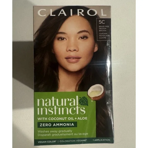 3-Pack Clairol Natural Instincts Hair Color - Brass Free Medium Brown 5C