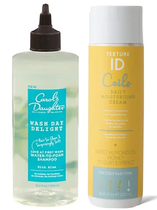 NEW Carol’s Daughter Wash Day Delight Shampoo & Texture ID Coils Cream Bundle