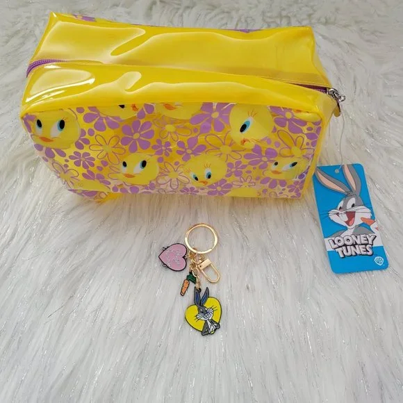 Looney Toons Cosmetic Bag & Keychain Set