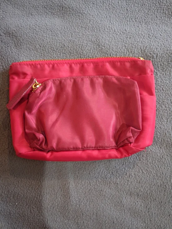 Red Women's Nylon Cosmetic Pouch