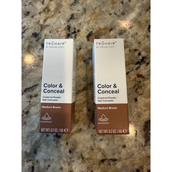 2pk TRUHAIR by Chelsea Scott Color & Conceal Medium Brown Hair Concealer CC6MB