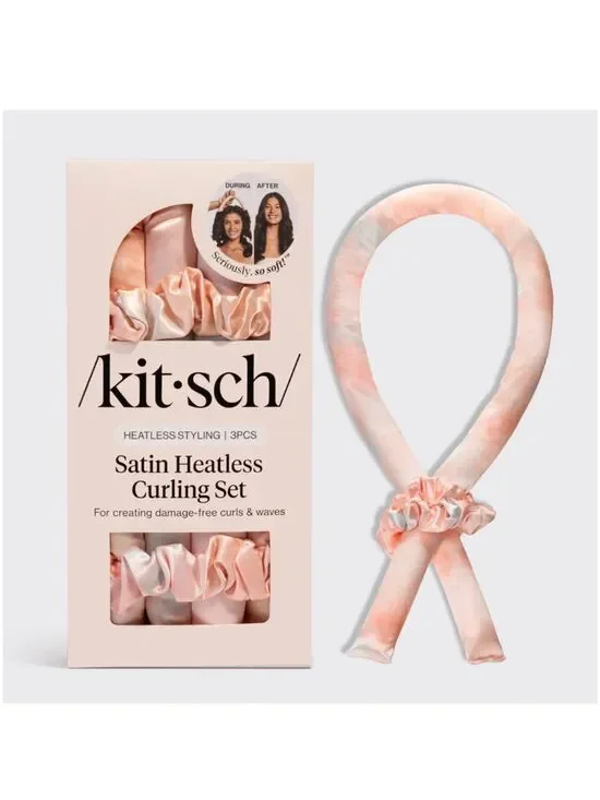 NIB Kitsch Tie Dye Satin Heatless Curling Set