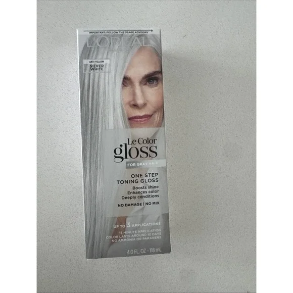 L'Oreal Paris Le Color One Step Toning Hair Gloss Silver White For Gray Hair