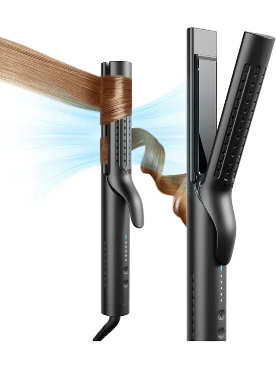 2-in-1 Curling Iron & Flat Iron - Ionic Hair Straightener & Curler