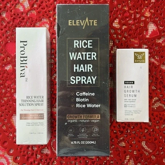 Brand New Hair Bundle Rice Water Hair Spray Serum Organic Vegan Natural