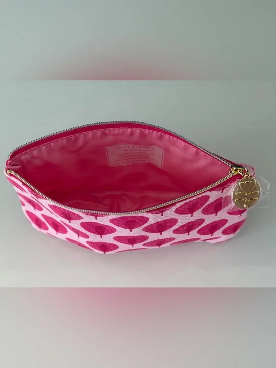 Estee Lauder New Pink and Hot Pink Patterned Cosmetic Pouch
