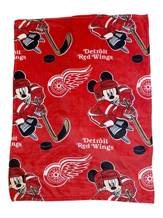 Detroit Red Wings Northwest x Disney Mickey Blanket 38X49