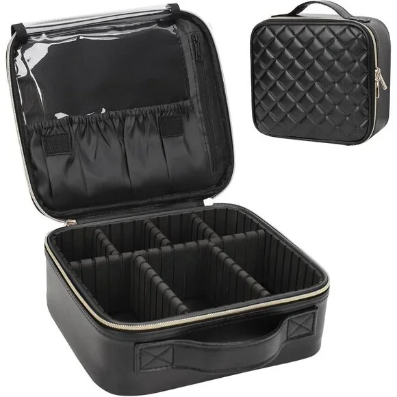 Makeup Bag, Travel Cosmetic Train Case Organizer Portable Artist Storage Bag wit