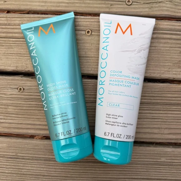 NEW Moroccanoil Hair Mask Bundle | High Shine + Clear Color Depositing Mask