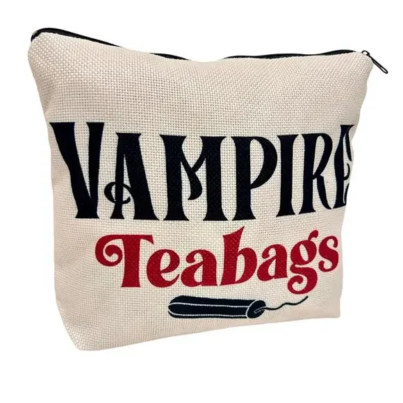 Vampire Teabags Cosmetic Bag Large Capacity Makeup Pouch
