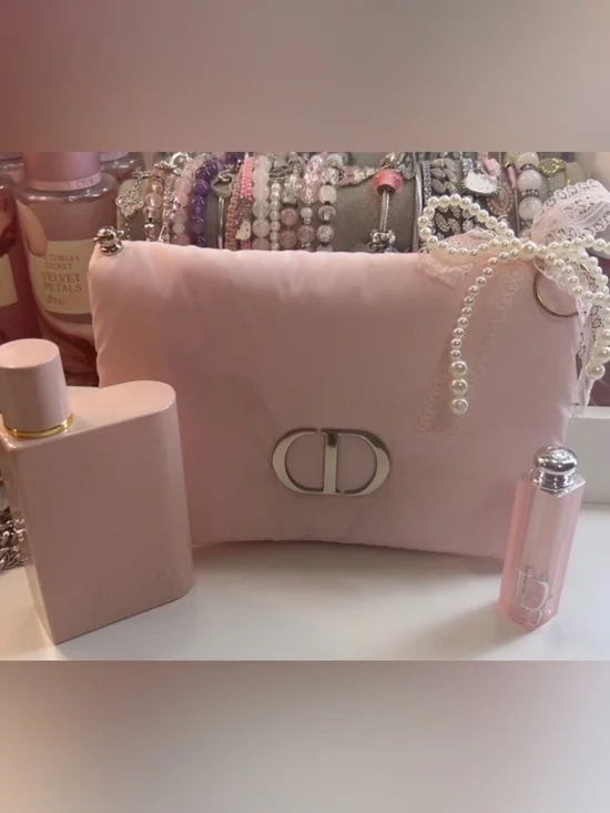Dior Pale Pink CD Logo Cosmetic Pouch