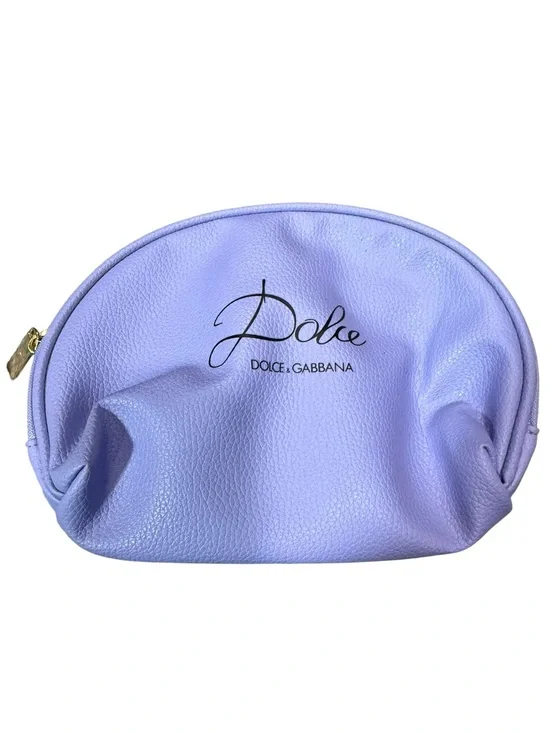 Dolce & Gabbana Lilac Leather Cosmetic Case with Gold Zipper