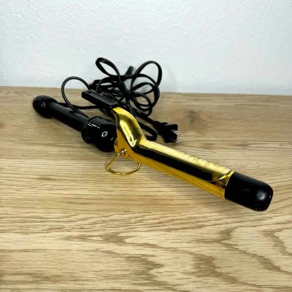 Hot Tools Gold Barrel Curling Iron‎ 1” Wand? - Used- See Description