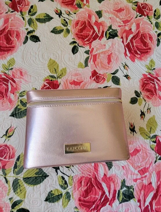 Lancome Metallic Pink Travel Cosmetic Case