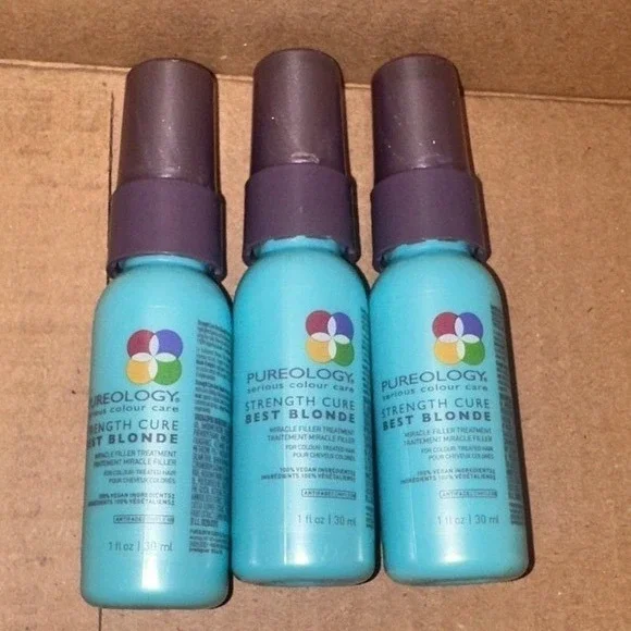Pureology Strength Cure Best Blonde Miracle Filler Treatment Set of 3 Travel