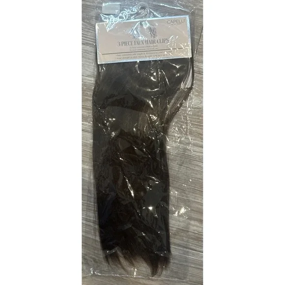 Capelli Brown 3 Piece Faux Hair Clips 1 Large And 2 Small.  Wear‎ Straight/curly