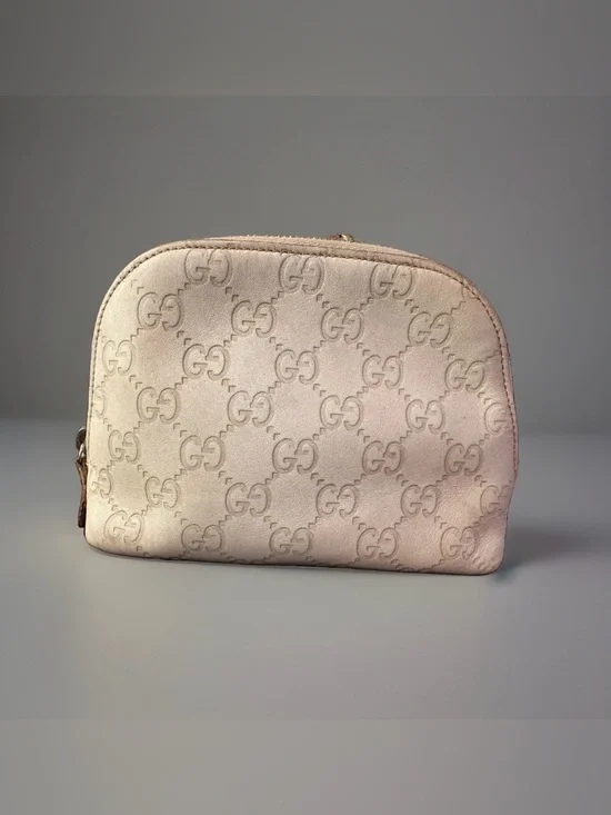 Guccissima Pale Pink GG Pouch Small Case Used