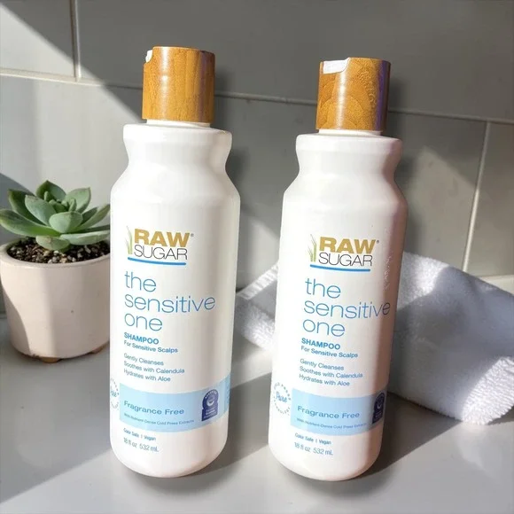 Raw Sugar The‎ Sensitive One Shampoo Fragrance Free Sensitive Scalp 18oz 2 Pack