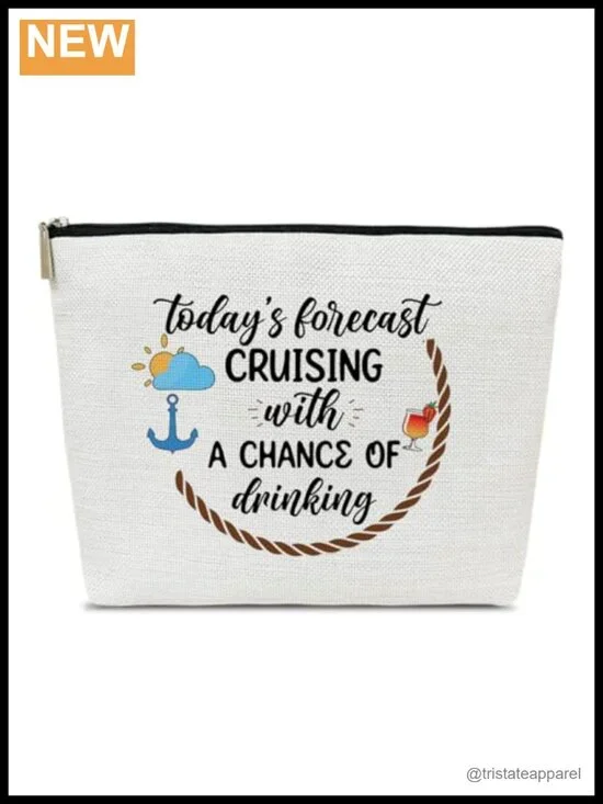 Cruise Makeup Bag - Travel Cosmetic Pouch Zipper Organizer
