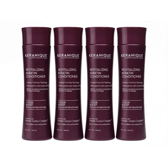 4 Pack Keranique Revitalizing Keratin Conditioner COLOR BOOST Hair Growth 8 oz