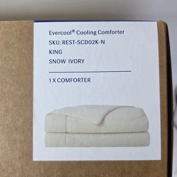 REST Evercool Cooling Comforter King Snow Ivory REST-SCD02K-N New Bedding