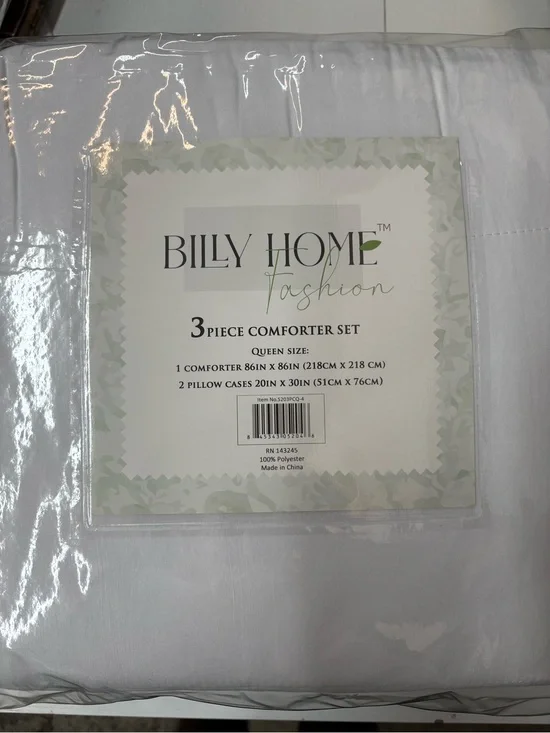 White 3-Piece Comforter Set (Queen)