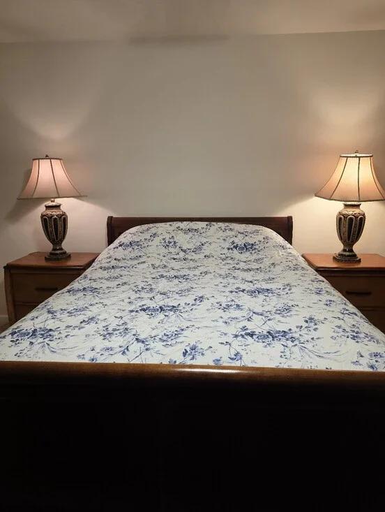 Lauren Ralph Lauren Annie Floral Blue On White Full/ Queen Comforter, 94