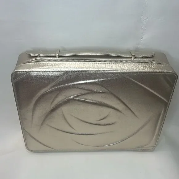 Lancôme Paris Gold Makeup Carrying Case Zippered With Handle Lined No Product