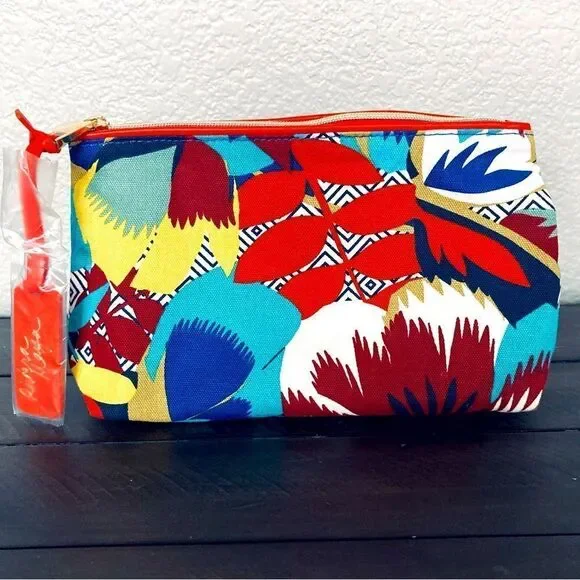 Estée Lauder Riviera Maya Tropical Print Cosmetic Makeup Bag Zipper Pouch