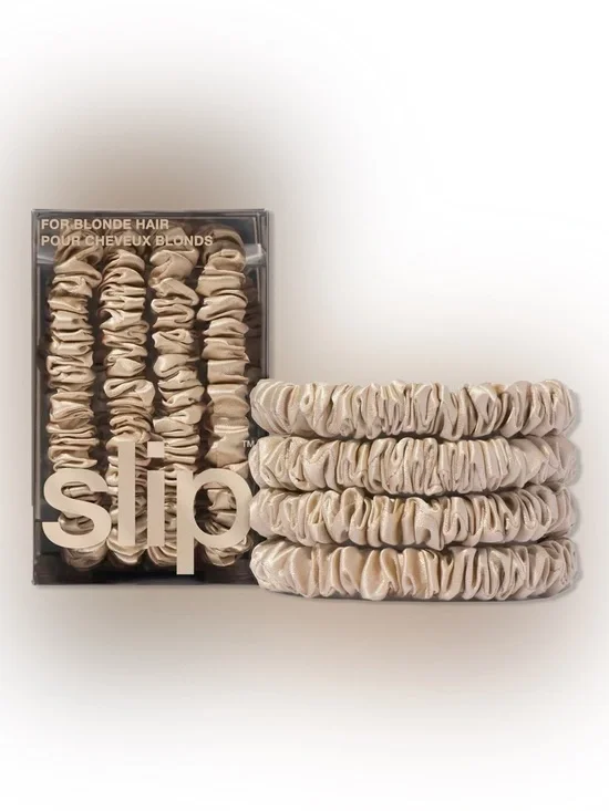 Slip Pure Silk Skinny Scrunchies 4pc Set- Blonde