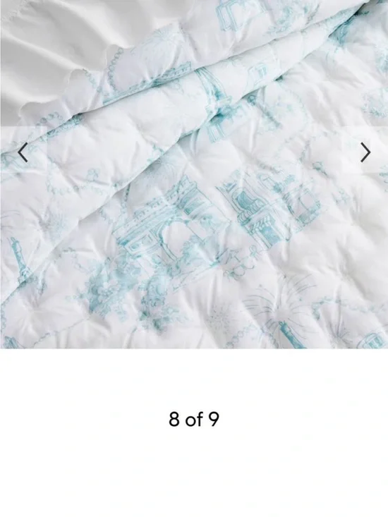 Pottery Barn Teen Amelia In Paris Toile Quilt Set - Queen