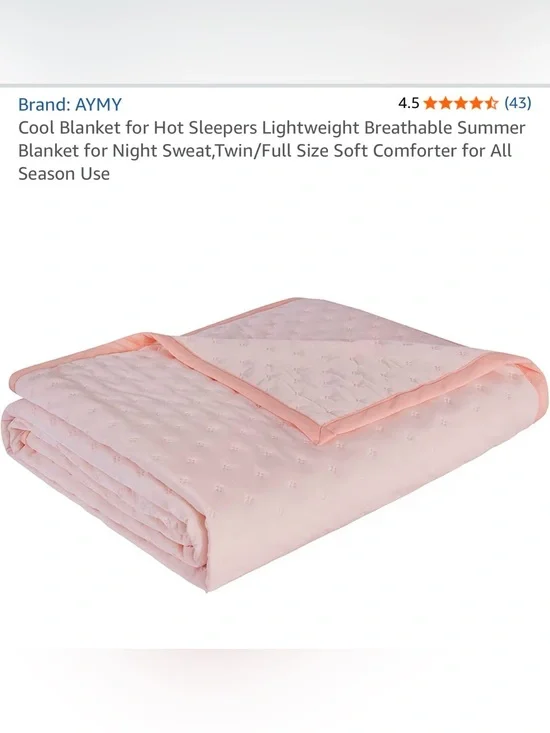 Lightweight Breathable Pink Comforter / Blanket