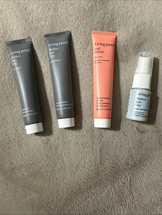 Living Proof Travel Hair Care Set — shampoo,conditioner,curl definer & mist🤩