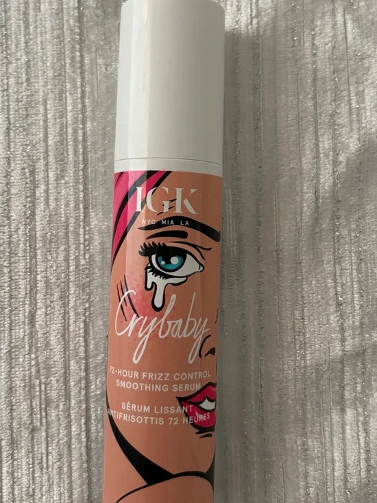 IGK Crybaby 72-Hour Frizz Control Smoothing Serum - Peach/Pink