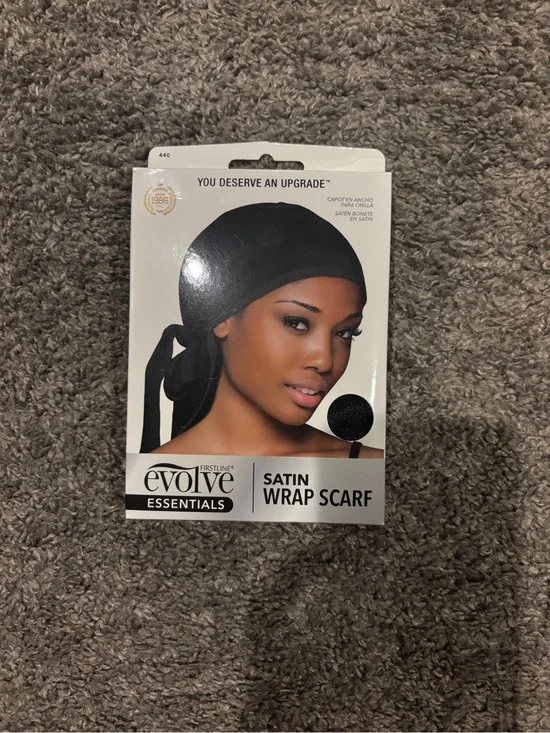 Satin Wrap Scarf - Black