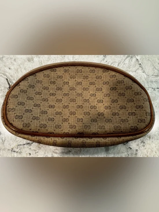 Gucci Vintage Beige Micro GG Cosmetic Pouch