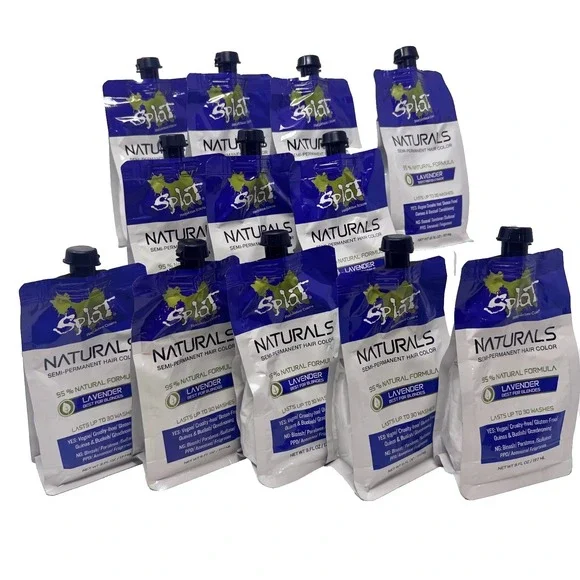 12 Pack Splat Naturals Semi Permanent Vegan Cruelty Free Hair Color LAVENDER