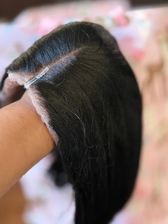 Black Lace Front Human Hair Wig - Natural Straight Finish