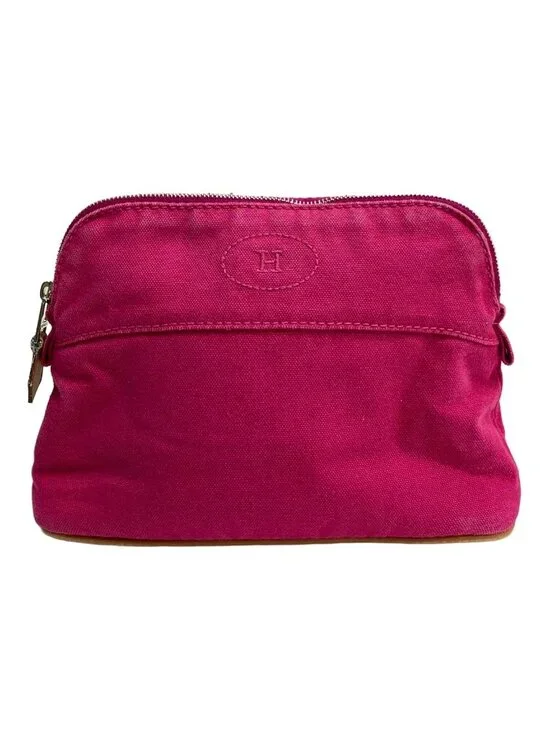 Hermes Pouch Pink Brown Leather