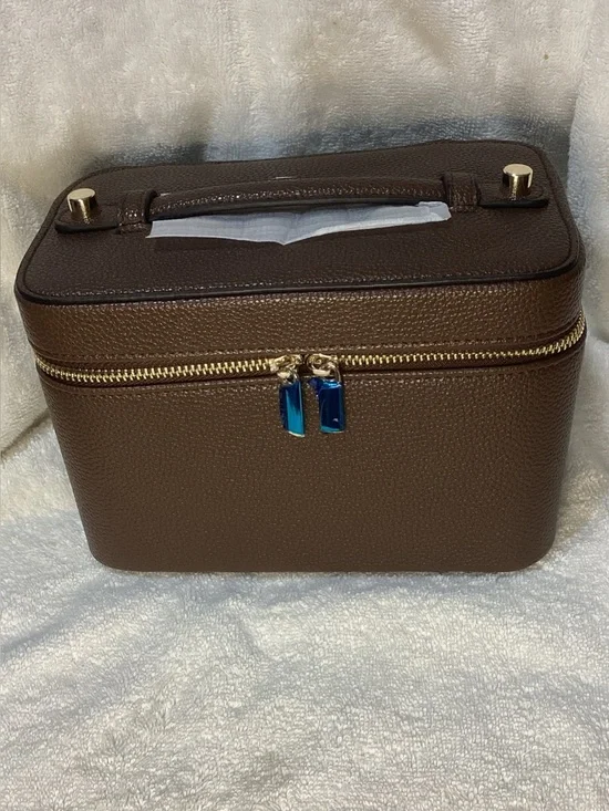 Classic Brown Women’s Vanity Case Bag - Gold Hardware