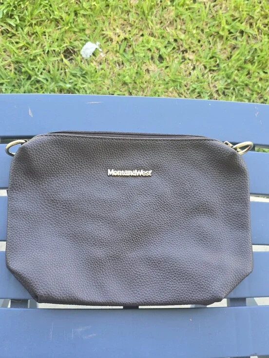 Montana West Brown Cosmetic Bag Makeup Pouch Toiletry Travel Case Zip Organizer