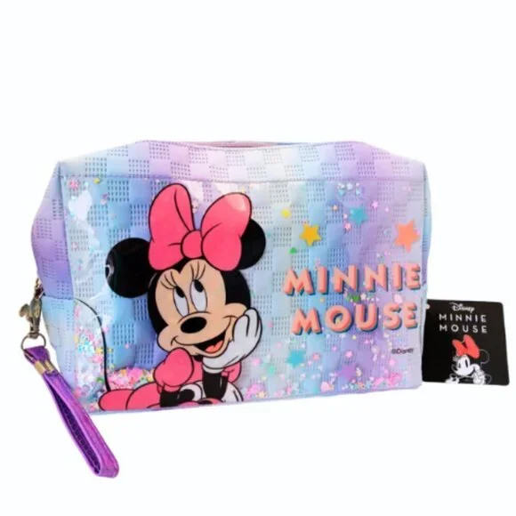 Minnie Mouse Iridescent Cosmetic Bag – Travel Pouch – Cute & Practical – Brand N