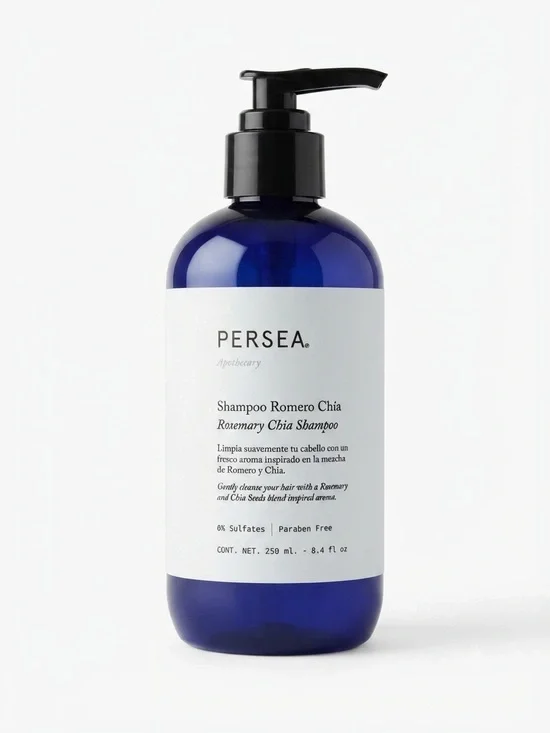PERSEA Rosemary Chia Shampoo - Deep Blue Bottle