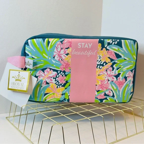 THE ROYAL STANDARD Stay Beautiful Grenada  Floral Cosmetic Wet/Dry Bag Case NWT