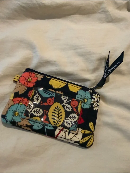 Vera Bradley Floral Zip ID Coin Purse Card Holder
