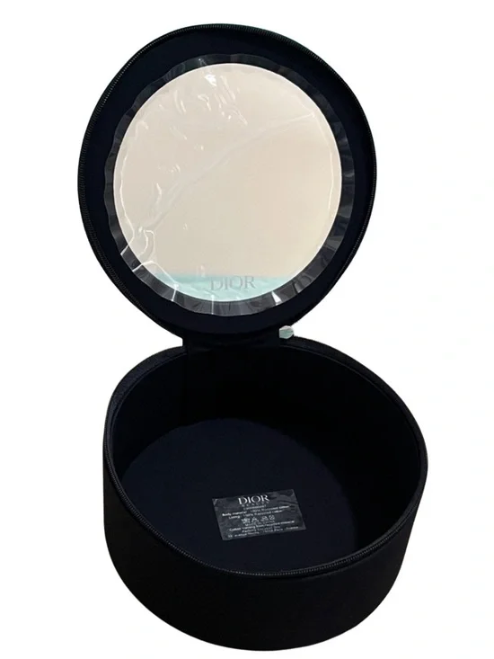 Dior Black Round Vanity Case w/ Mirror Brand New in Dior Box