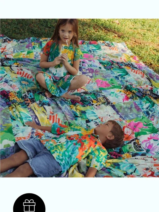 King size Jams world patchwork comforterVibrant Multicolor Tropical Prints