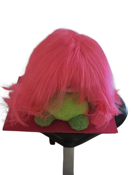 Vibrant Pink Synthetic Women's Wig with Soft Layers
