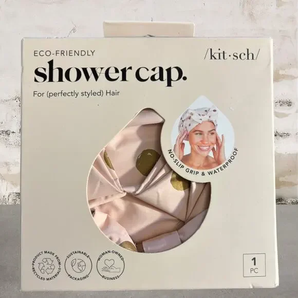 Kitsch Blush Dot Shower Cap NIB