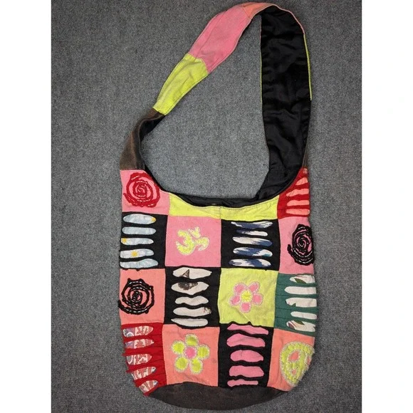 Nepal Boho Hippie‎ Crossbody Shoulder Bag Purse Patchwork Applique Project Bag